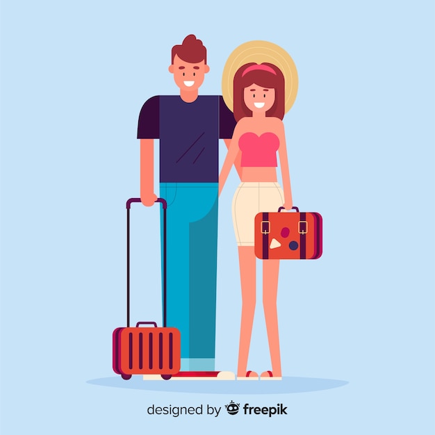 Couple partant en voyage