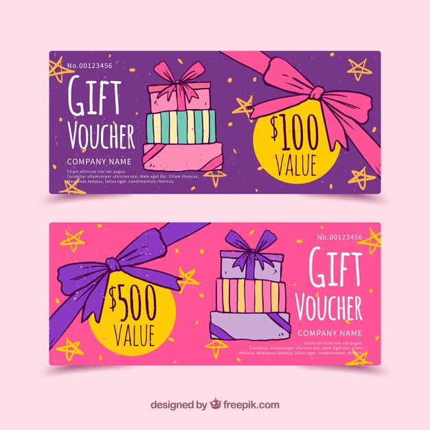 Coupons-cadeaux à la main