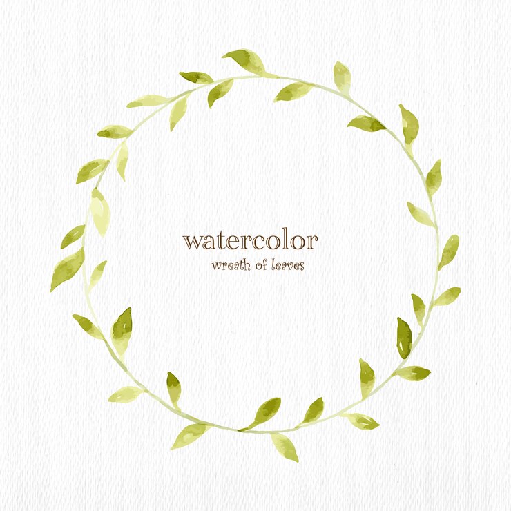 Vecteur gratuit couronne aquarelle de feuilles