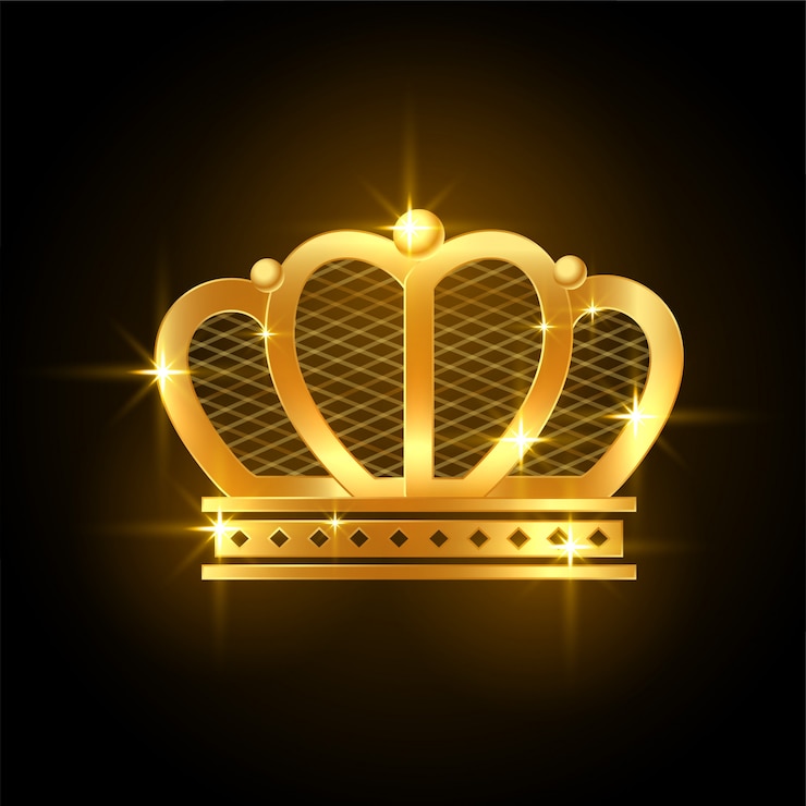 Vecteur gratuit couronne brillante premium doré pour roi ou reine royale