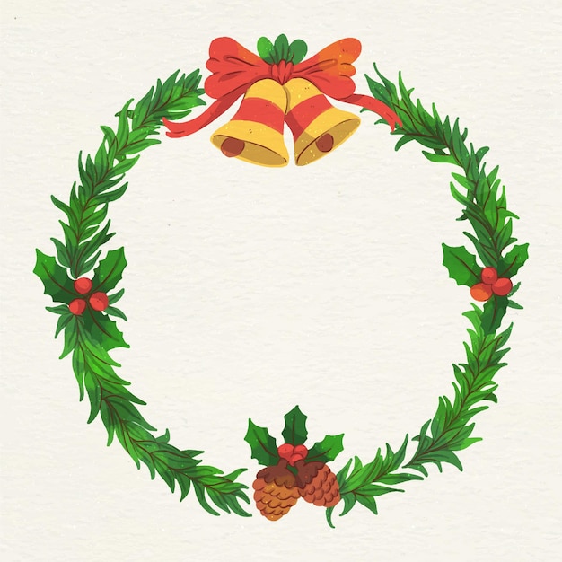 Couronne de Noël aquarelle