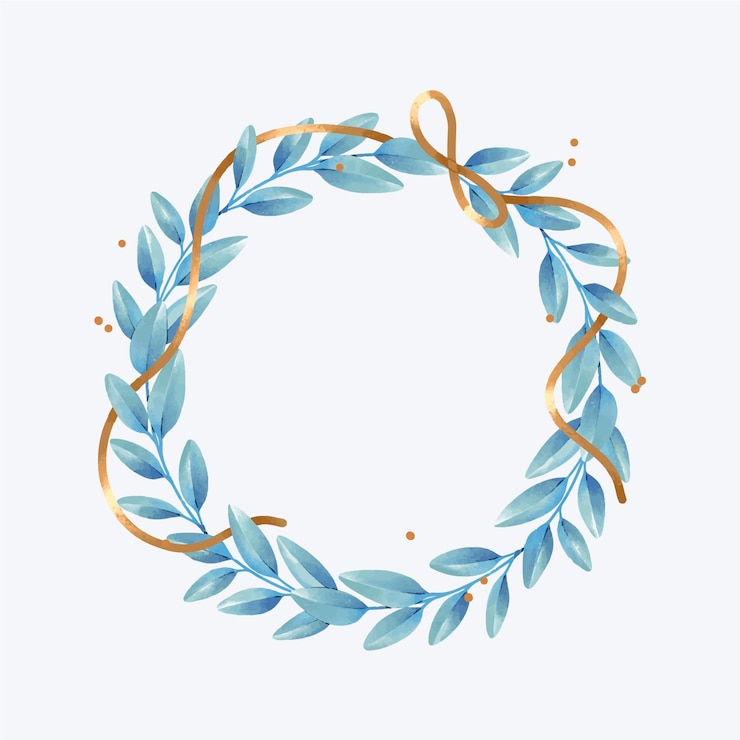Vecteur gratuit couronne de noël aquarelle