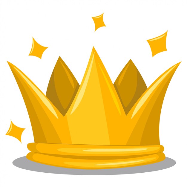 Couronne De Roi En Or Traditionnelle Icone De Vecteur De Dessin Anime D Attribut Royal Isole Sur Blanc Vecteur Premium