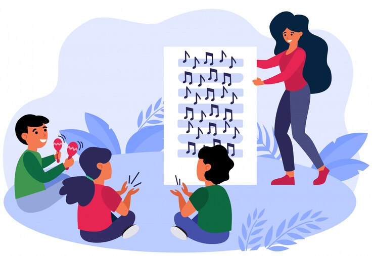 Vecteur gratuit cours de musique pour enfants