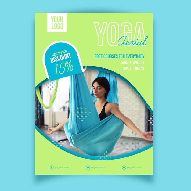 Cours De Yoga De Conception D'affiche De Sport