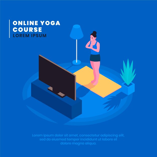 Cours de yoga en ligne illustré