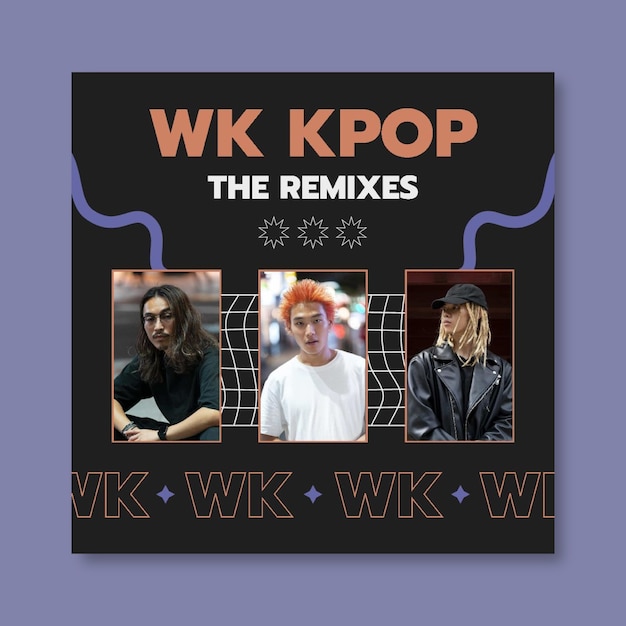 Vecteur gratuit couverture de cd wk kpop moderne