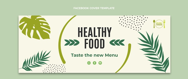 Couverture facebook alimentaire design plat