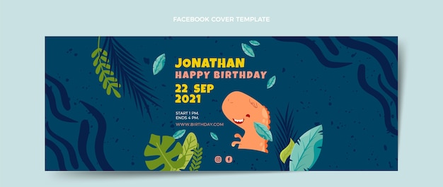 Couverture facebook anniversaire enfantin dessiné à la main