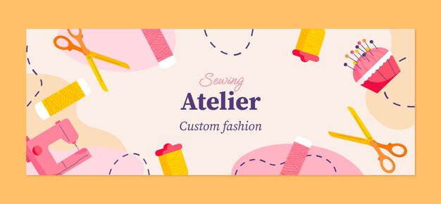 Couverture facebook de l'atelier de design dessiné à la main