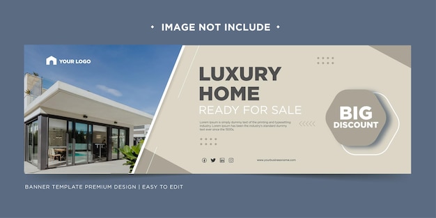 Couverture facebook et bannière web de l'immeuble de luxe de l'immeuble de luxe4