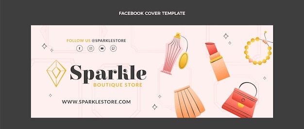 Couverture facebook de la boutique de texture dessinée à la main
