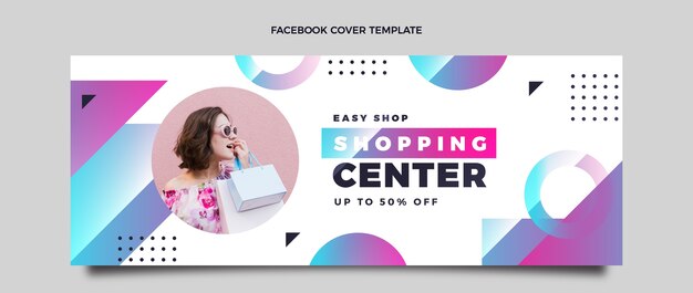 Couverture facebook du centre commercial dégradé