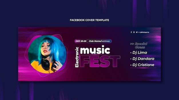 Couverture Facebook Du Festival De Musique En Demi-teinte Dégradé