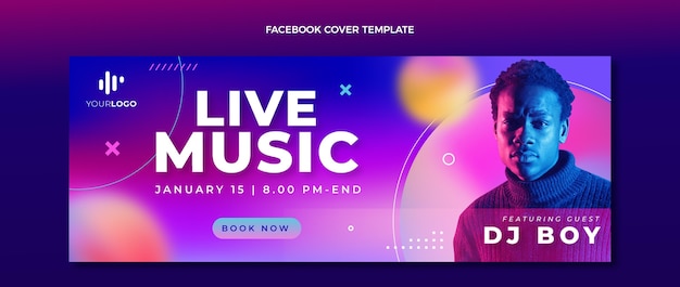 Couverture facebook du festival de musique à texture dégradée