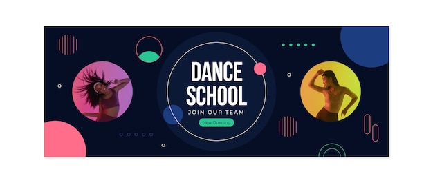 Couverture Facebook De L'école De Danse Dessinée à La Main