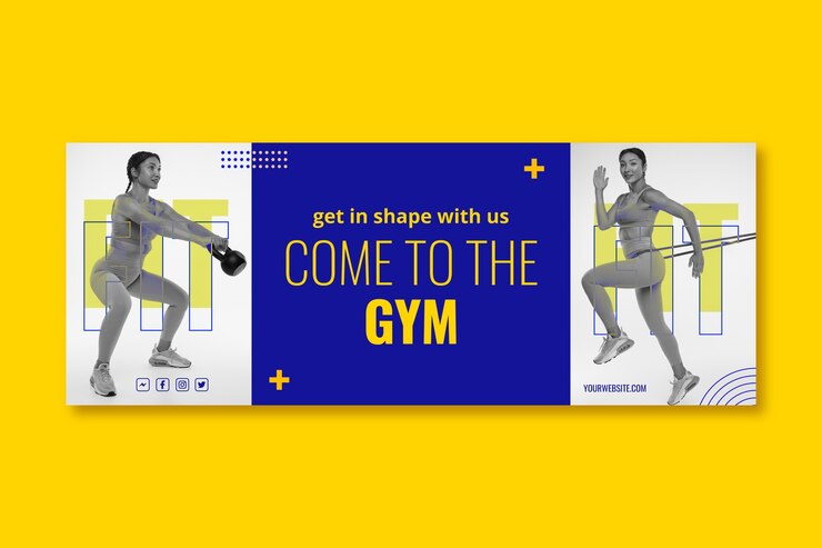 Vecteur gratuit couverture facebook d'entraînement de gym design plat