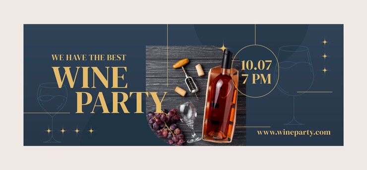 Vecteur gratuit couverture facebook fête du vin design plat