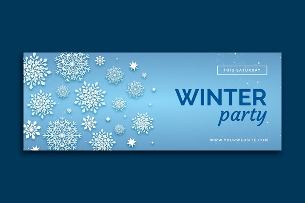 Vecteur gratuit couverture facebook de fête d'hiver réaliste