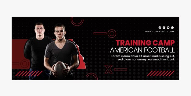 Couverture facebook football américain dégradé