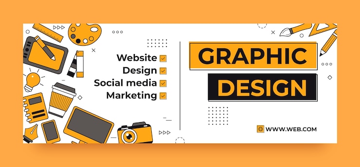 Vecteur gratuit couverture facebook de graphiste dessiné à la main