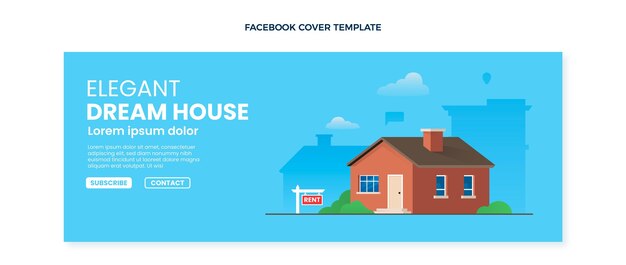 Vecteur gratuit couverture facebook immobilier