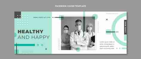 Vecteur gratuit couverture facebook médicale design plat