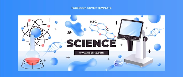 Vecteur gratuit couverture facebook science isométrique