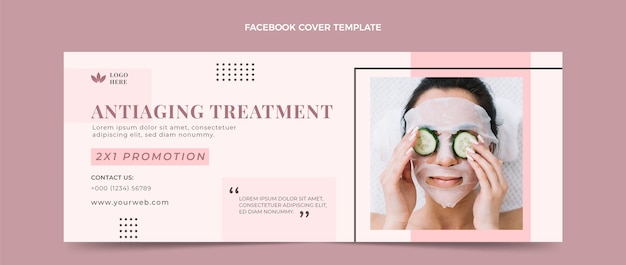 Vecteur gratuit couverture facebook spa design plat