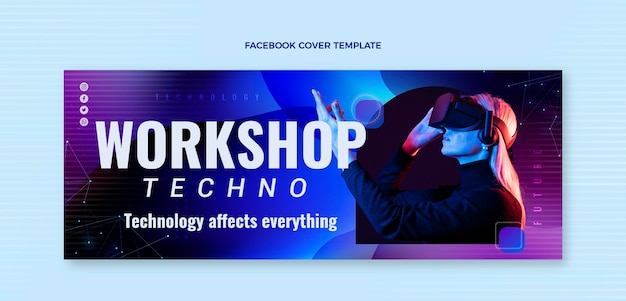 Couverture facebook de la technologie fluide abstraite
