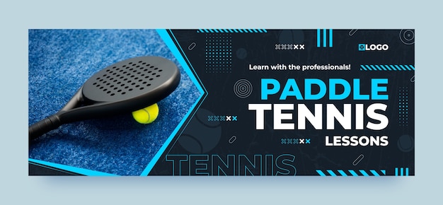 Vecteur gratuit couverture facebook de tennis à palettes à design plat