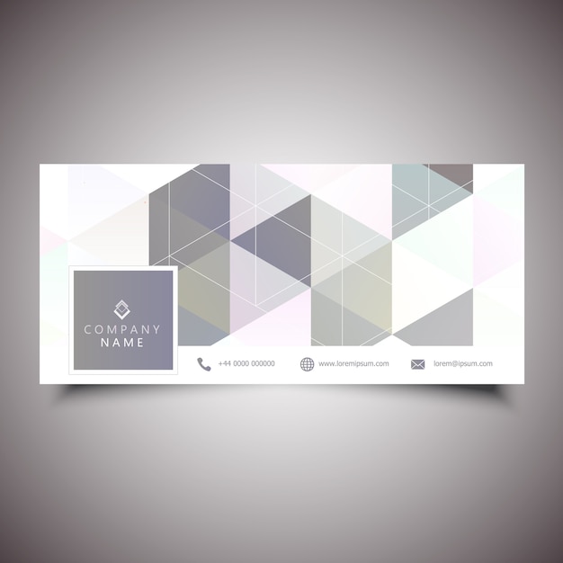 Vecteur gratuit couverture de médias sociaux avec design low poly