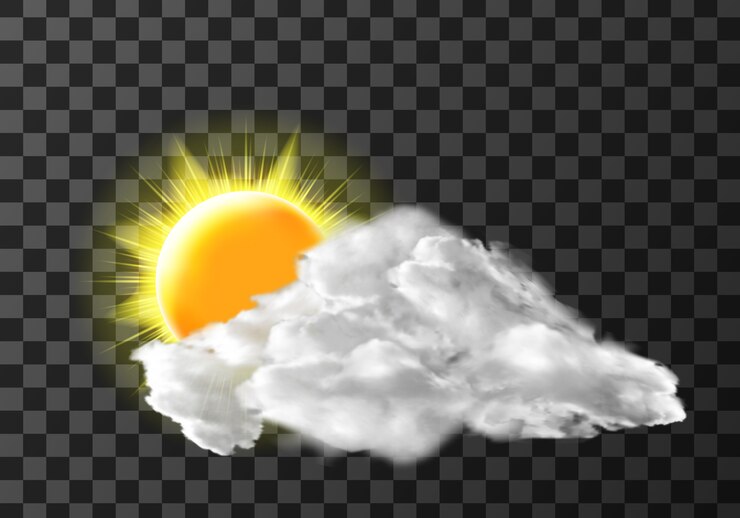 Vecteur gratuit couverture de nuage de lumière du soleil sur transparent