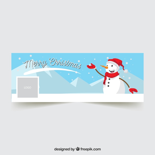 Couverture Plate Facebook Avec Un Joyeux Bonhomme De Neige