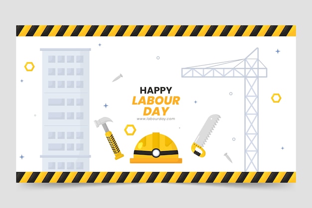 Vecteur gratuit couverture youtube plate de la fête du travail