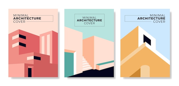 Vecteur gratuit couvertures d'architecture minimale