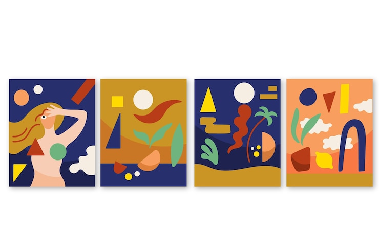 Vecteur gratuit couvertures de formes abstraites dessinées à la main