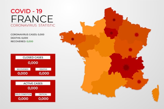 Covid-19 France Infectée Par Un Virus Infographique