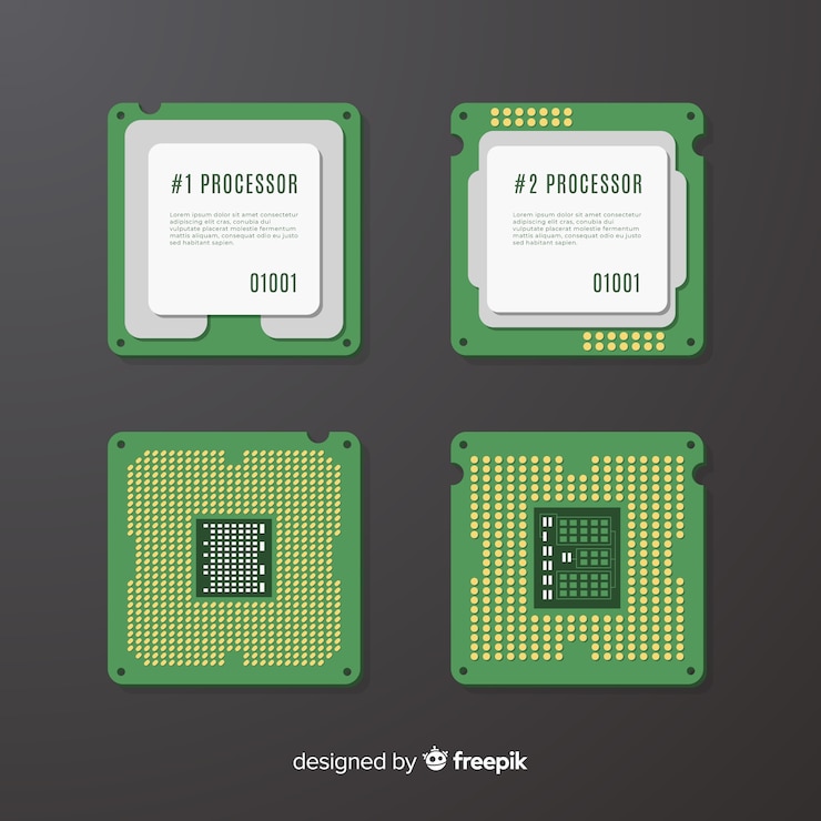 Vecteur gratuit cpu set