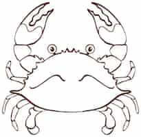 Vecteur gratuit crabe dans un style simple doodle sur fond blanc