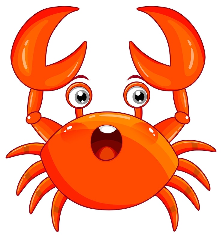 Vecteur gratuit crabe rouge en dessin animé