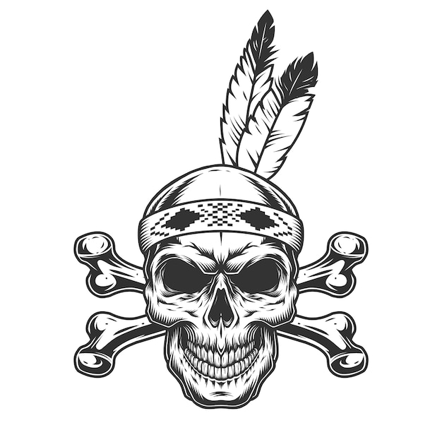 Crâne de guerrier indien amérindien