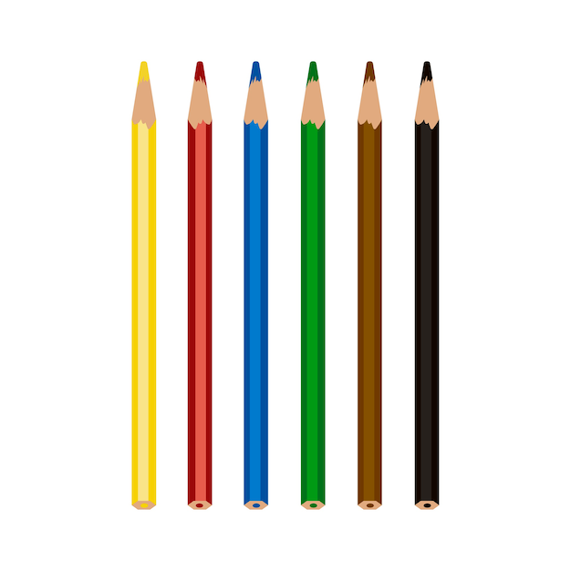 Crayons De Couleur Colorées Isolés Sur Fond Blanc