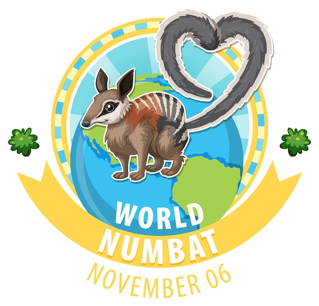 Vecteur gratuit création du logo de la journée mondiale du numbat