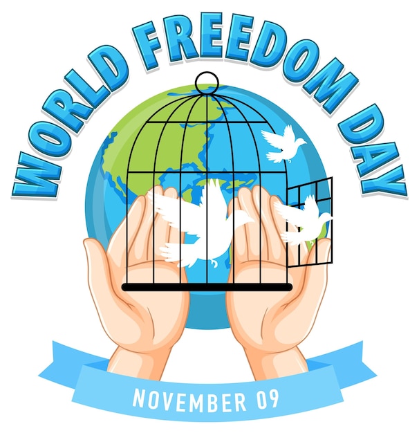 Vecteur gratuit création du logo de la journée mondiale de la liberté