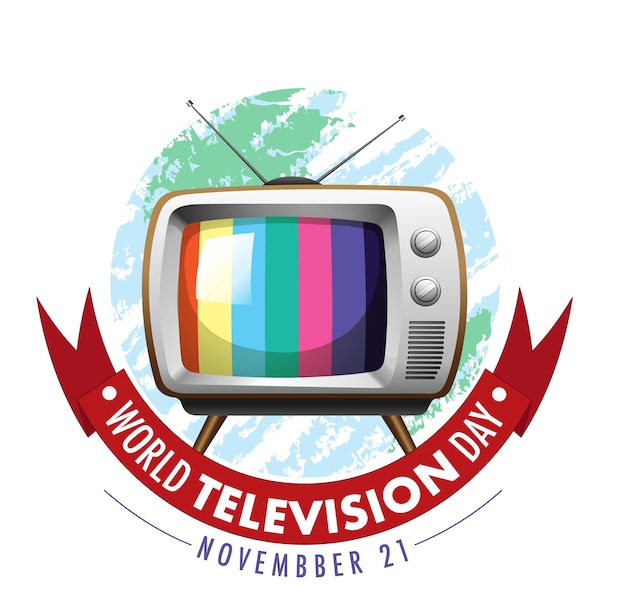 Vecteur gratuit création du logo de la journée mondiale de la télévision