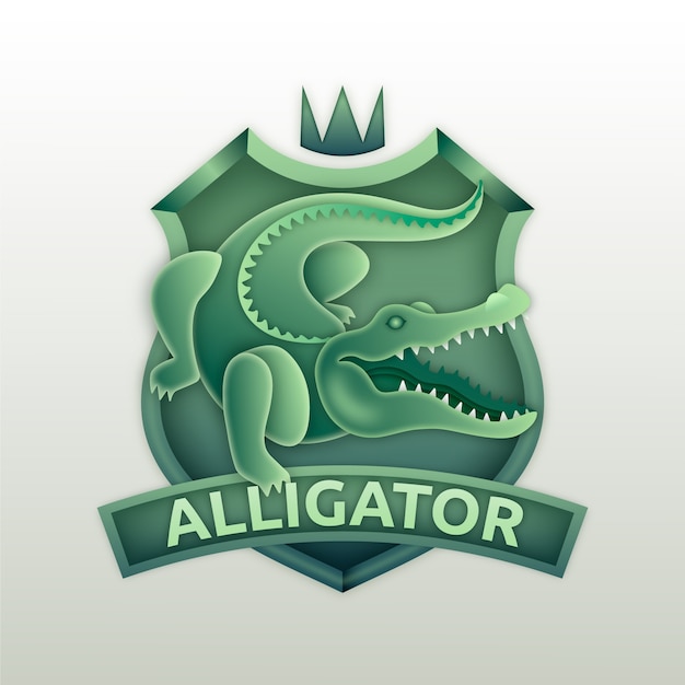 Vecteur gratuit création de logo alligator dégradé