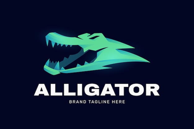 Vecteur gratuit création de logo alligator dégradé
