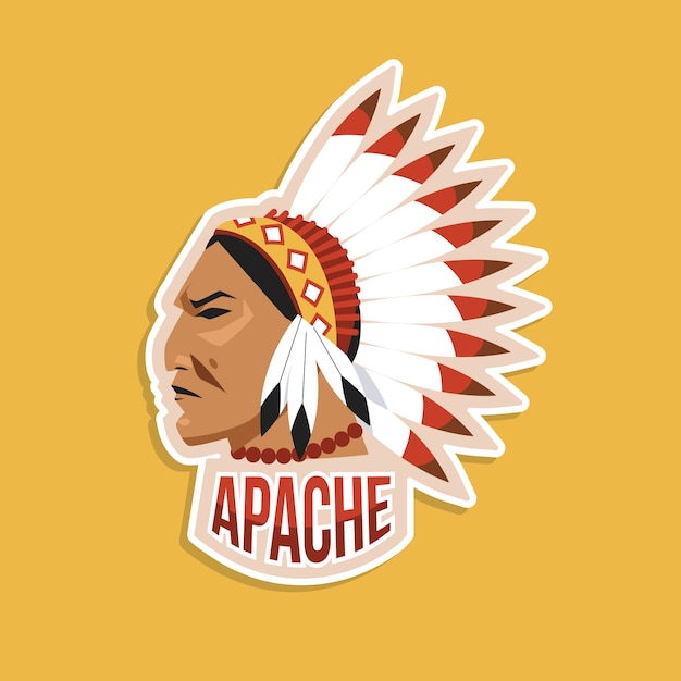 Vecteur gratuit création de logo apache dessiné à la main