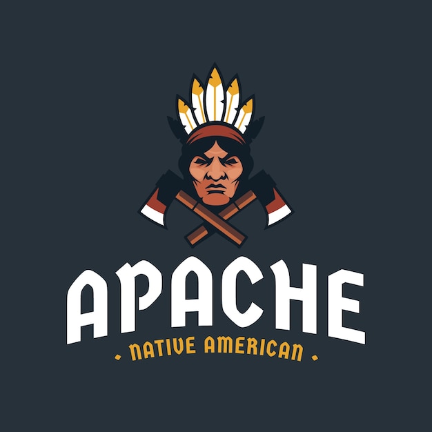 Vecteur gratuit création de logo apache dessiné à la main